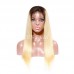 Black Root 1b/613 Ombre Virgin Human Hair Lace Front Wigs Silky Straight
